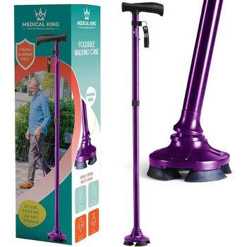Walking Cane for Men Folding Cane for Women in Purple - Self-Standing Lightweight Cane with Adjustable Heights and Special Balancing – MedicalKingUsa