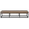 Signature Design by Ashley Joston 71-inch Modern Leather Accent Bench with Metal Frame, Caramel Brown - 3 of 4