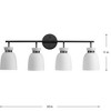 Progress Lighting Lexie 4-Light Vanity Light, Steel, Matte Black, Opal Glass Shades, Damp Rated - 4 of 4
