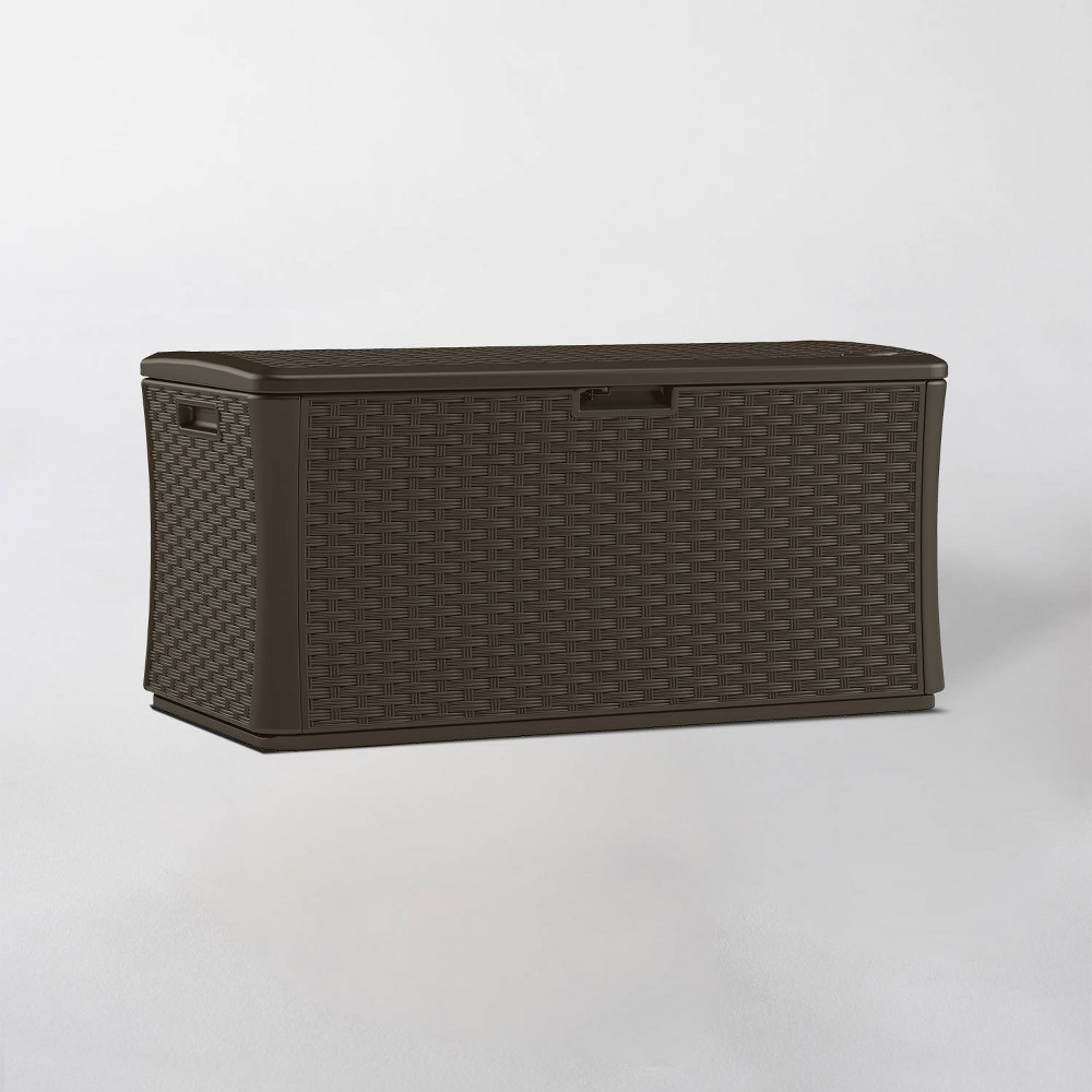 UPC 044365019000 product image for 134gal Resin Java Wicker Deck Box Brown - Suncast | upcitemdb.com