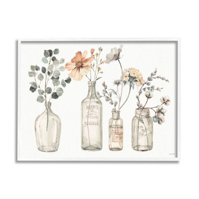 Stupell Industries Antique Floral Bouquets Flowers Glass Jar Painting