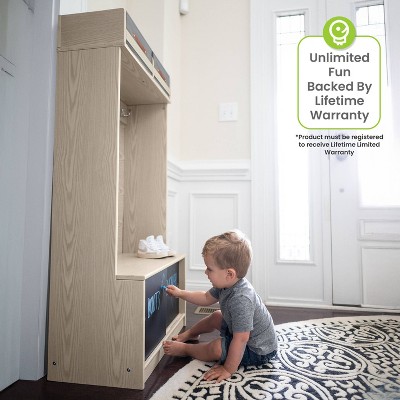 Premium Ivory Wooden Kids' Cubby with Storage Bins