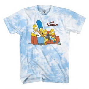 Mens' Bart Simpson Classic Shirt - The Simpsons Homer, Bart, Krusty and Marge Tee - The Simpsons Tie Dye T-Shirt (Light Blue Tie Dye, X-Large) - 1 of 4
