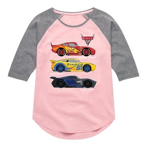 Girls' - Cars -  Shirt Tail Raglan Graphic T-shirt - 1 of 4