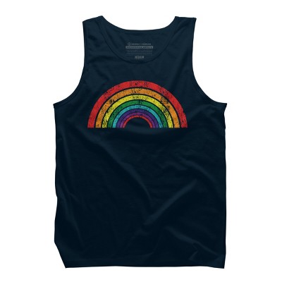 Adult Design By Humans Retro Rainbow Pride Parade By MusicoIlustre Tank Top