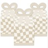 Big Dot of Happiness Tan Checkered Party - Square Favor Gift Boxes - Bow Boxes - Set of 12 - 2 of 4
