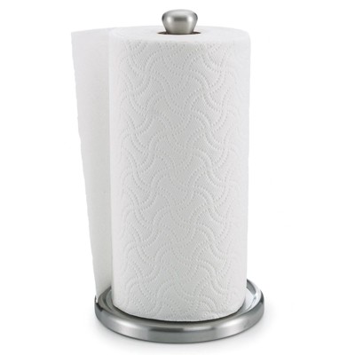 Stainless Steel Single-Tear Paper Towel Holder with Weighted Base