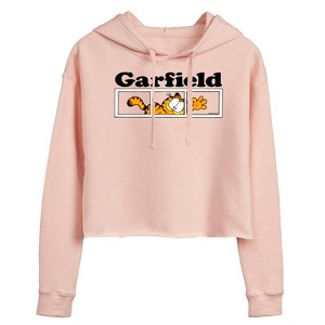 Women's - Garfield - Garfield Panel Logo Cropped Graphic Hoodie - 1 of 3