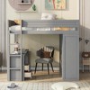 NicBex Full Size Bunk Bed with Desk Wood Rack Bed Frame with Storage Drawers, Wardrobes, Guardrails and Ladder, No Spring Box Required - 2 of 4