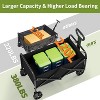 Utility Collapsible Wagon with 360° All-Terrain Wheels, Drink Holders & Adjustable Handle, 380LB Grocery Wagon for Shopping, Camping, Garden - 3 of 4