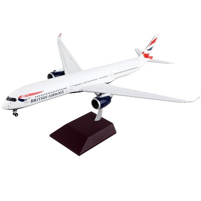 Airbus A350-1000 Commercial Aircraft w/Flaps Down White w/Striped Tail "Gemini 200" 1/200 Diecast Model Airplane by GeminiJets
