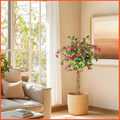 4FT Artificial Bougainvillea Tree, Tall Potted Fake Bougainvillea Trees