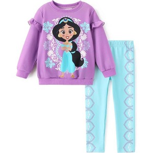 Disney Princess Kids Girls Ruffle Fall Casual Top and Bottom Sets - 1 of 4