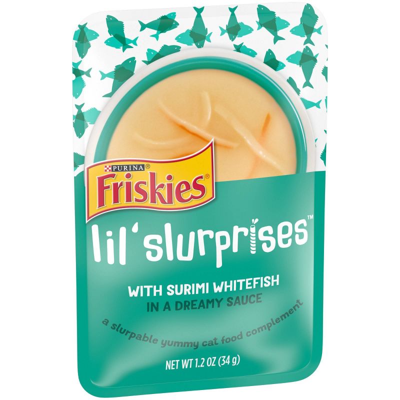Purina Friskies Lil&#39; Slurprises Compliments Lickable Surimi White Fish Wet Cat Food - 1.2oz, 4 of 8