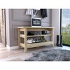 NicBex Storage Bench Shoe Rack Modern Seat Bench with 2 Open Shelves for Entryway, Light Oak - 4 of 4