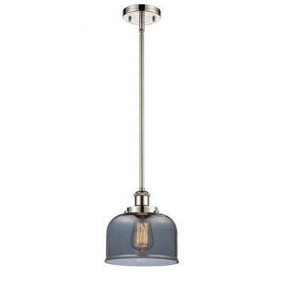 Bell - 1 Light Stem Hung Mini Pendant In Industrial Style-10 Inches Tall and 8 Inches Wide