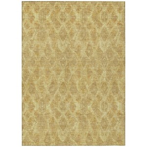 Gold Taupe And Beige Geometric Washable Indoor Outdoor Area Rug - 1 of 4