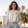 Dalix Butterfly Embroidered Fleece Relaxed Boxy Fit Long Sleeve Crewneck Sweatshirt Womens - 3 of 4