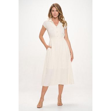 sequin dresses midi length Cassia Strapless Sequin Rose Midi Dress / Silver | MESHKI main image 0