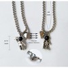 Astronomy Couple Necklace Set - 2-Piece Stainless Steel Matching Spaceman Pendant for Him & Her - 2 of 4