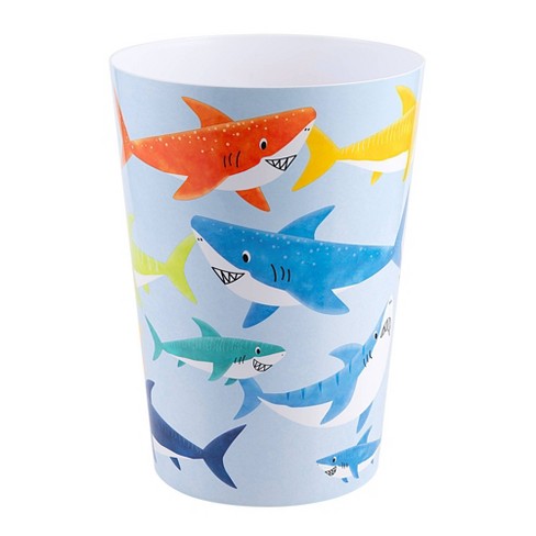 Allure Home Colorful Sharks Kids' Wastebasket - image 1 of 4