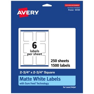 Avery Matte White Square Labels, 2.75" x 2.75" - 1 of 4