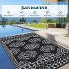 Outdoor Rug Large Geometric Plastic Straw Rug, Waterproof Reversible Woven Carpet, UV-Resistant Outside Rug for Balcony RV Backyard - 2 of 4