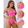Allegra K Women's Bra and Underwear Sets with Ribbed Comi Fitness Tank and High-Waisted Brief Panties - 3 of 4
