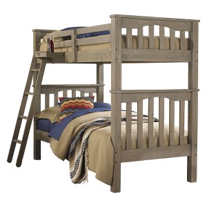 Twin Over Twin Highlands Harper Bunk Bed Driftwood - Hillsdale Furniture, Size: Twin/Twin, Brown