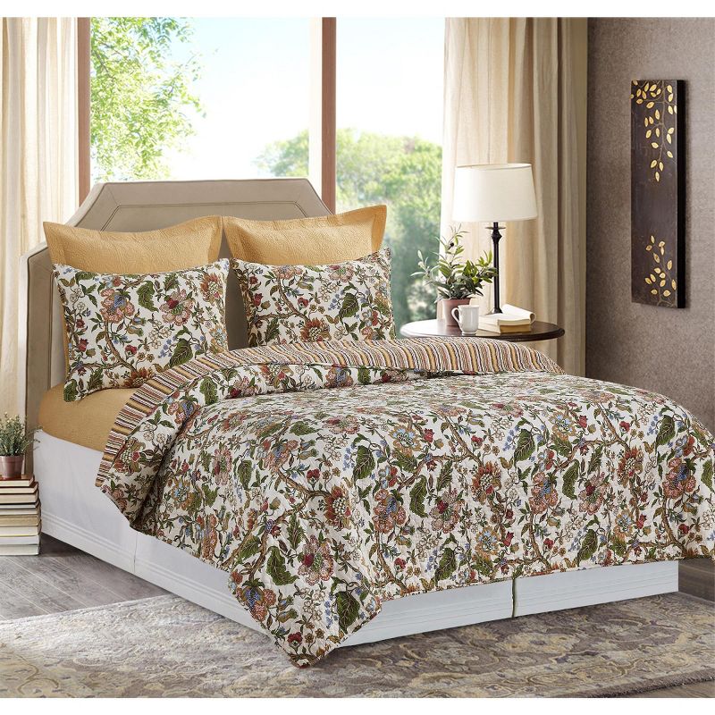 C&F Home Amara Cotton Floral Quilt Set  - Reversible and Machine Washable, 3 of 10