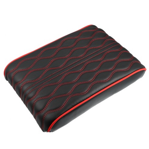 Unique Bargains Car Armrest Cushion Cover Center Console Box Pads Black Red - image 1 of 4