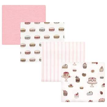 Hudson Baby Infant Girl Cotton Flannel Receiving Blankets, Sweet Bakery, One Size