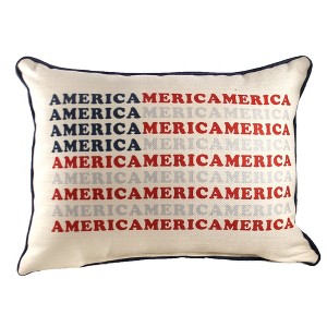 Home Decor 14.0 Inch America Pattern Flag Pillow Patriotic Lumbar Throw Pillows - 1 of 3