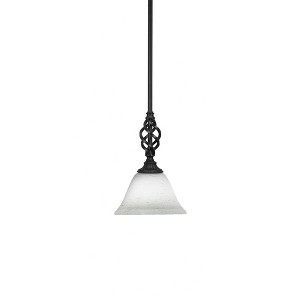 Toltec Lighting Elegante 1 - Light Pendant in  Matte Black with 7" White Muslin Shade - 1 of 1