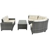 Nestfair 8pcs Wicker Outdoor Half Moon Sectional Sofa Set with Coffee Table and Cushions Beige - 4 of 4