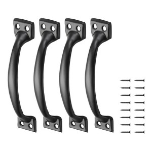 VEVOR Barn Door Handle, 4Pcs 6.5 in Rustic Fence Gate Handle, Rust-Resistant Coating, Heavy Duty Carbon Steel Outdoor Gate Handles,Black - 1 of 4