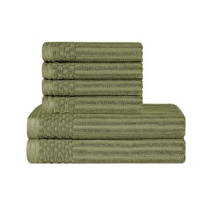 Modern Ribbed Cotton  Assorted Towel Set by Blue Nile Mills - 1 of 4