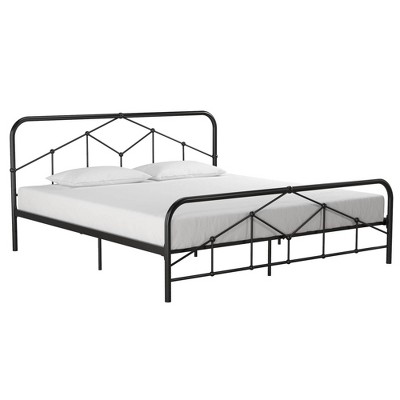 target black metal bed