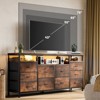 63.3 Inch Dresser for Bedroom, 10 Drawer Dresser TV Stand for 65 70 75 Inch TV, Fabric Chest of Drawers with LED Lights & Power Outlets - 2 of 4