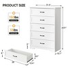 Whizmax 5 Drawers Dresser for Bedroom,Chest of Drawers,Storage Dresser for Bedroom,Living Room,Kids Room(White) - 2 of 4