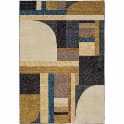 Oriental Weavers Strada STR01 Gold/ Blue Indoor Area Rug - 5'3" x 7'3"