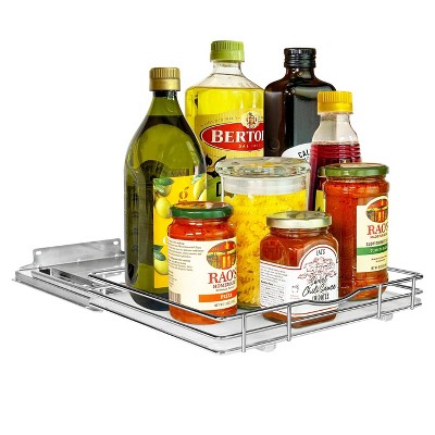 Lynk Professional Slide Out Vertical 12.25" Single Metal Spice Rack Silver: Kitchen Cupboard Organizer, Pull Out Storage — фото 4