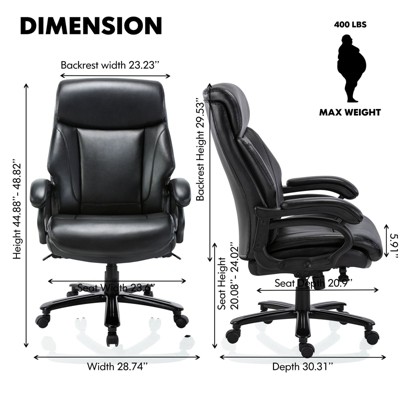 Black Leather High Back Executive Swivel Office Chair