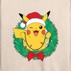 Women's - Pokémon - Pikachu Lights Wreath Lightweight French Terry Wide Neck Long Sleeve Shirt - 2 of 4