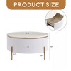 Modern Round Coffee Table with 2 large Drawers Storage Accent Table(31.5'') - Leovsnove - 3 of 4