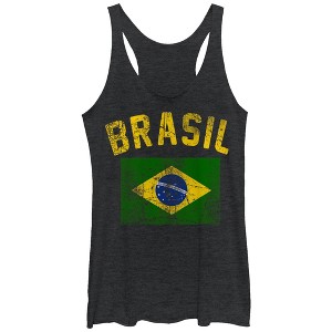 Women's Lost Gods Brasil Flag Racerback Tank Top - 1 of 3