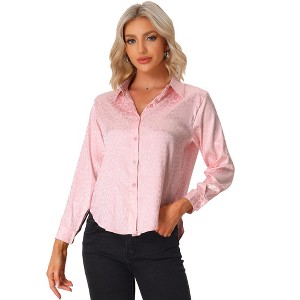INSPIRE CHIC Women's Button Down Leopard Print Business Casual Shirt - 1 of 4