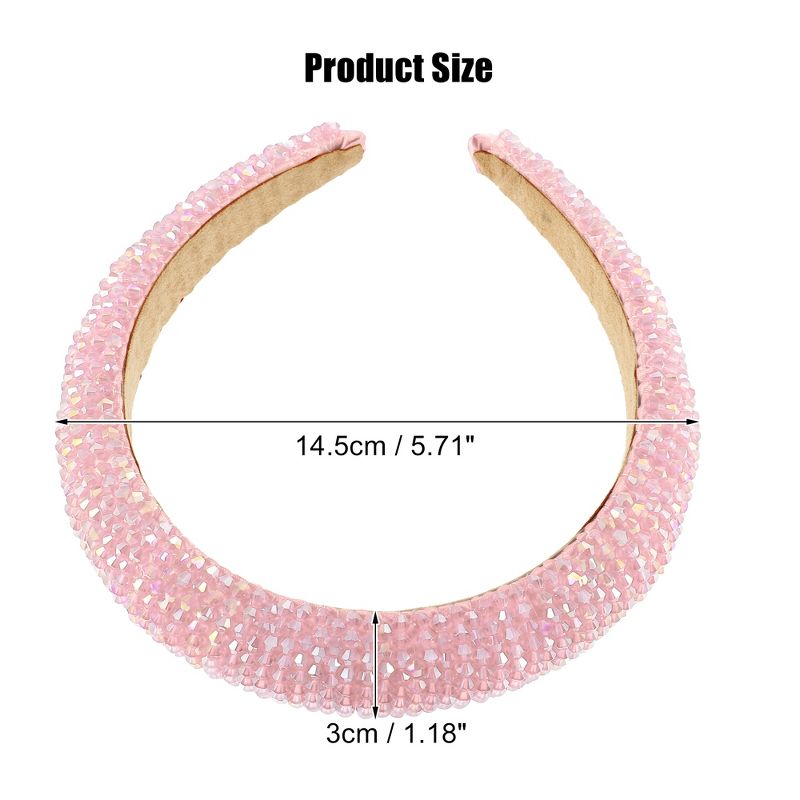 Unique Bargains Women's Bling Rhinestone Padded Hairband Faux Crystal Hair Accessories 1.18 Inch Wide 1 Pc, 4 of 7