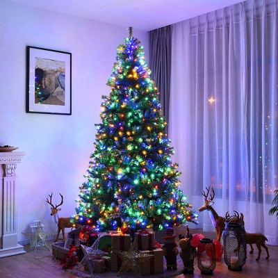 Costway 8Ft Pre-Lit Artificial Christmas Tree Hinged 750 LED Lights