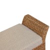TiramisuBest Contemporary Bench in Silver Metal and Camel Faux Leather, 18.0"L Entryway Bench - 4 of 4